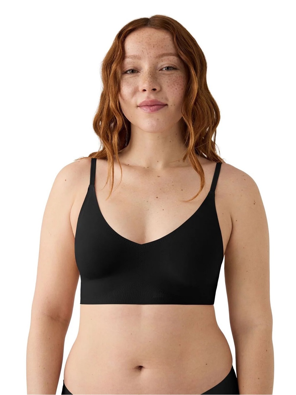 TRUE & Co Wirefree Triangle Bra Black Small NWT Adjustable Straps